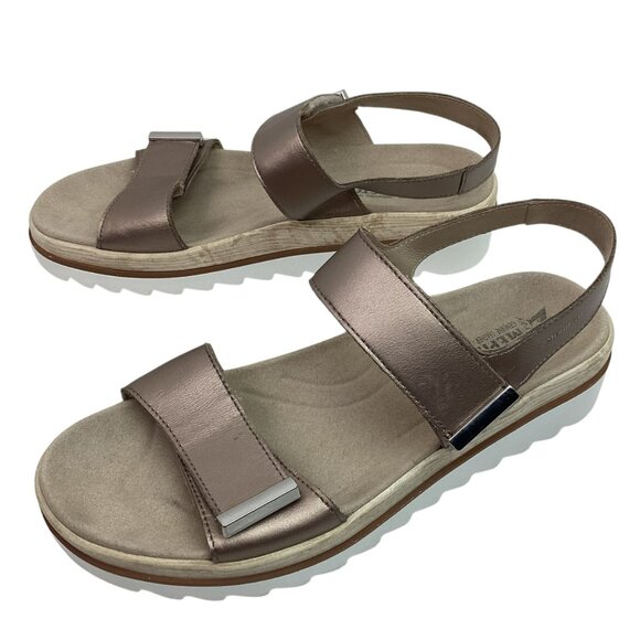 Mephisto Dominica Slingback Womens 42 Leather Sandals Bronze Wide Strap - Picture 1 of 11